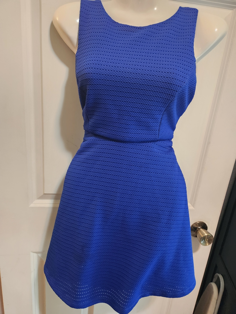 Forever 21 Electric Blue Textured Sleeveless Mini Dress
